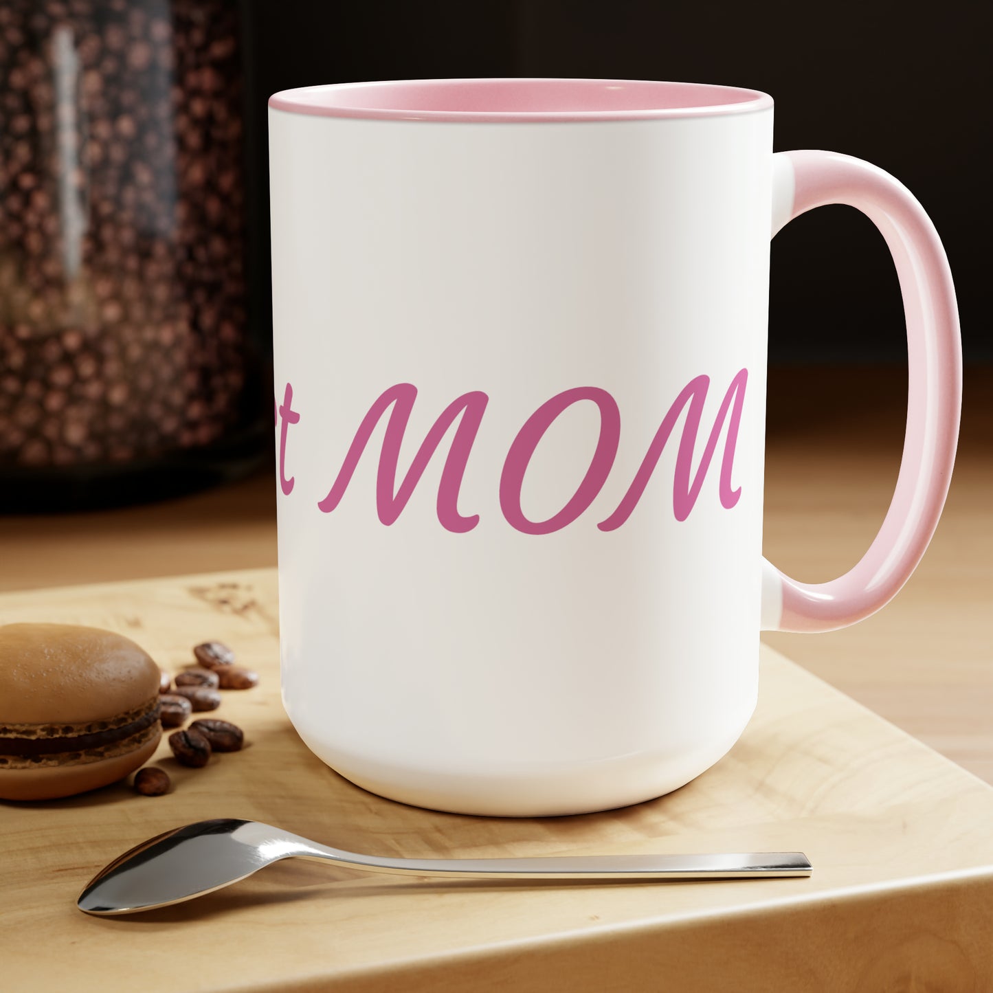 "The Best Mom" Pink coffee mug, 15oz